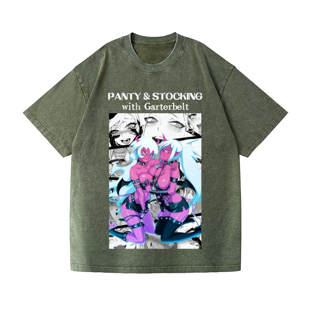 Ecchi Girl Vintage Wash Japanese Design T-Shirt