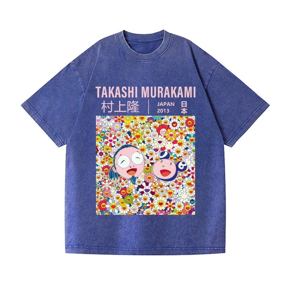 TM Flower Vintage Wash Japanese Design T-Shirt