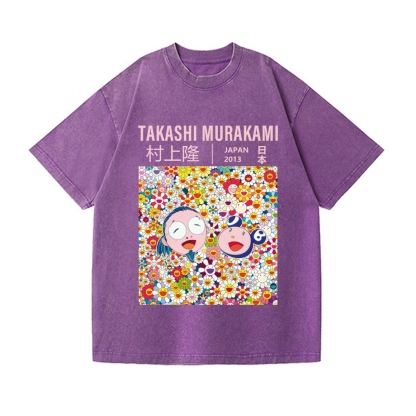 TM Flower Vintage Wash Japanese Design T-Shirt