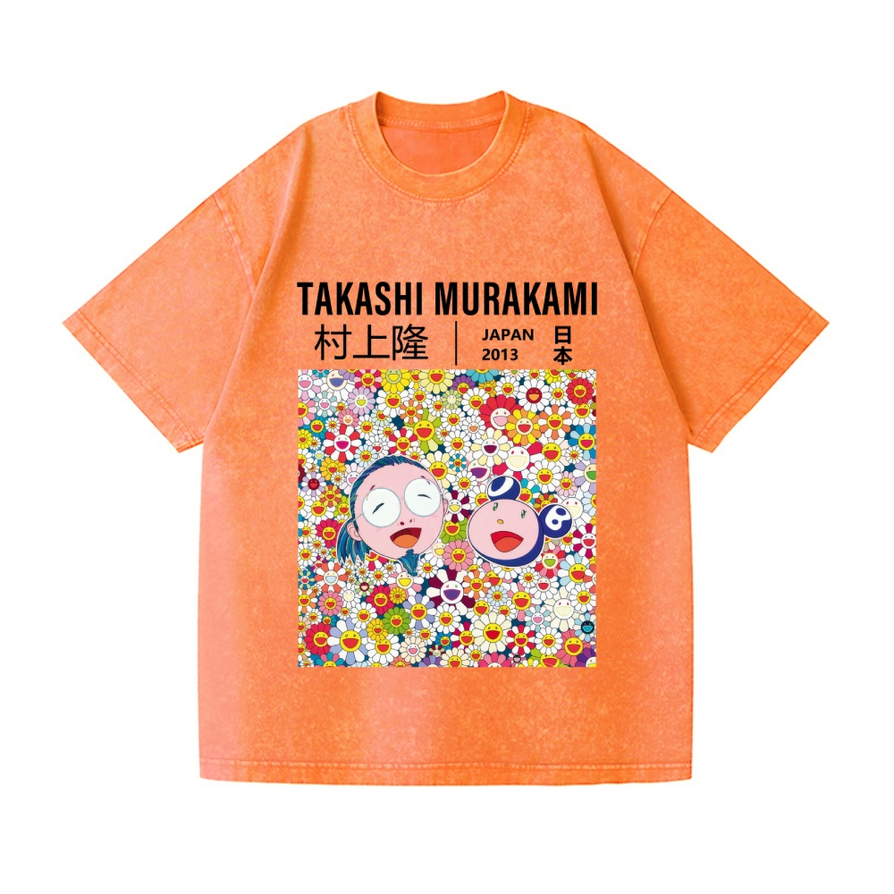 TM Flower Vintage Wash Japanese Design T-Shirt