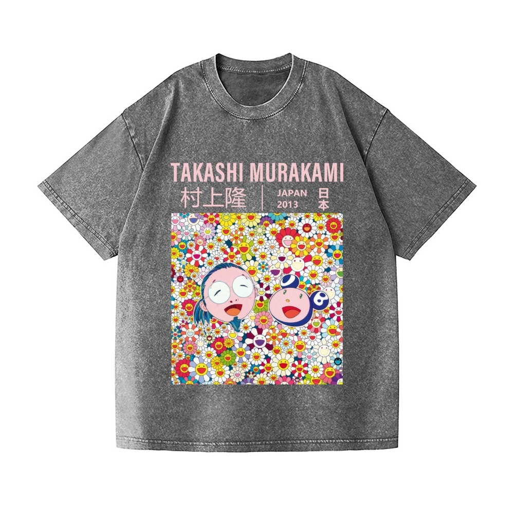 TM Flower Vintage Wash Japanese Design T-Shirt