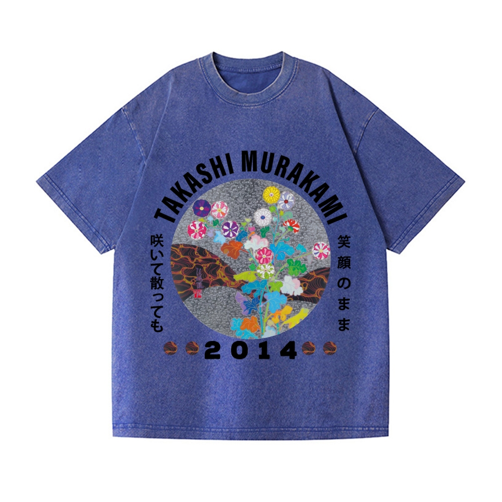 TM Flower Vintage Wash Japanese Design T-Shirt
