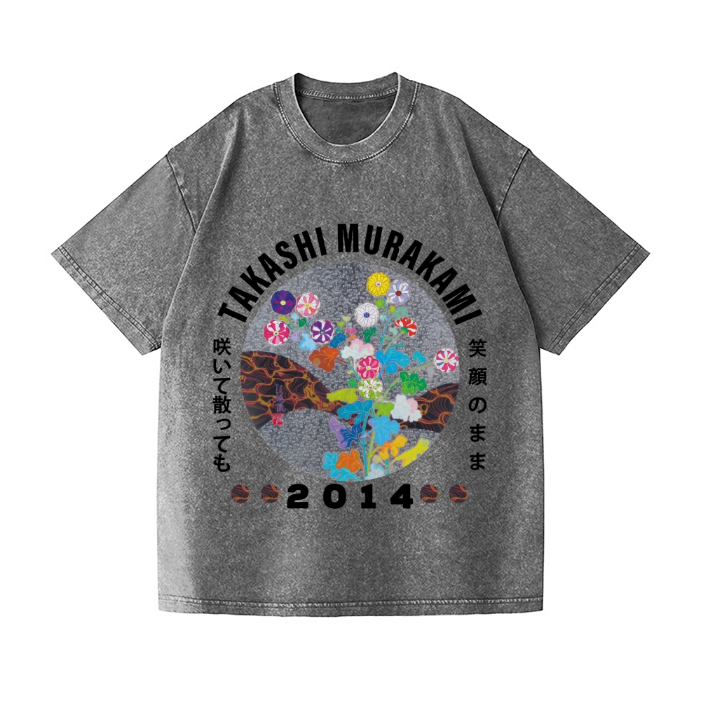 TM Flower Vintage Wash Japanese Design T-Shirt