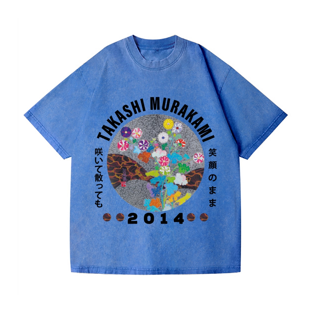TM Flower Vintage Wash Japanese Design T-Shirt