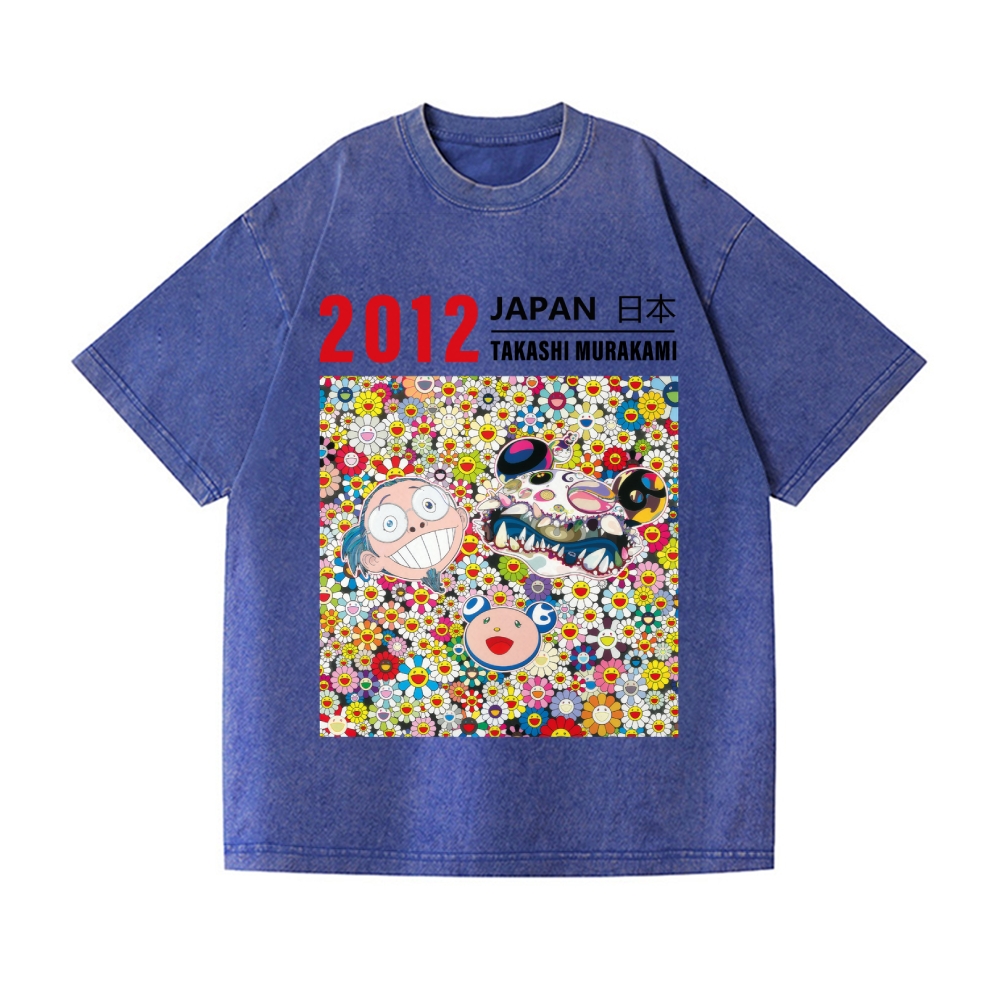 TM Flower Vintage Wash Japanese Design T-Shirt
