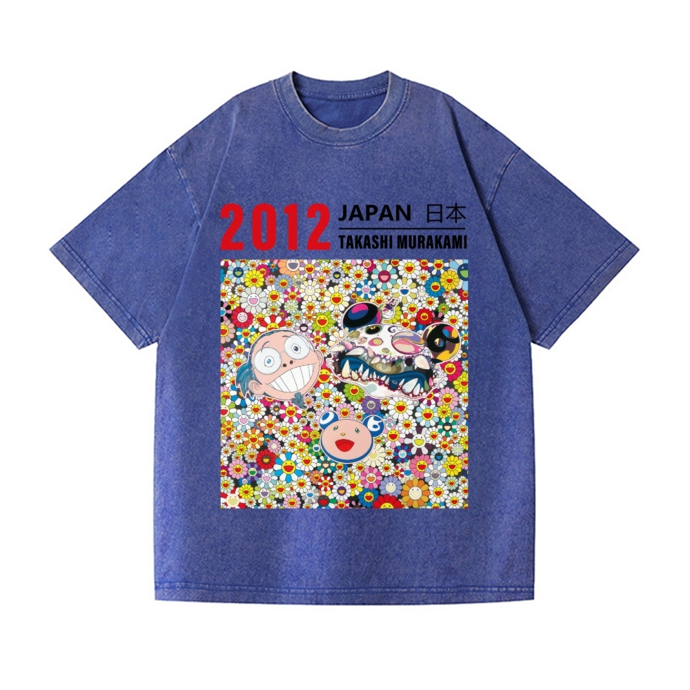 TM Flower Vintage Wash Japanese Design T-Shirt