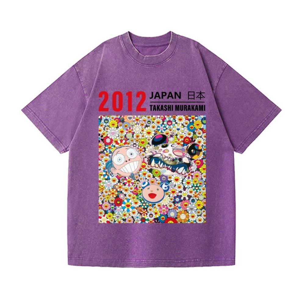 TM Flower Vintage Wash Japanese Design T-Shirt