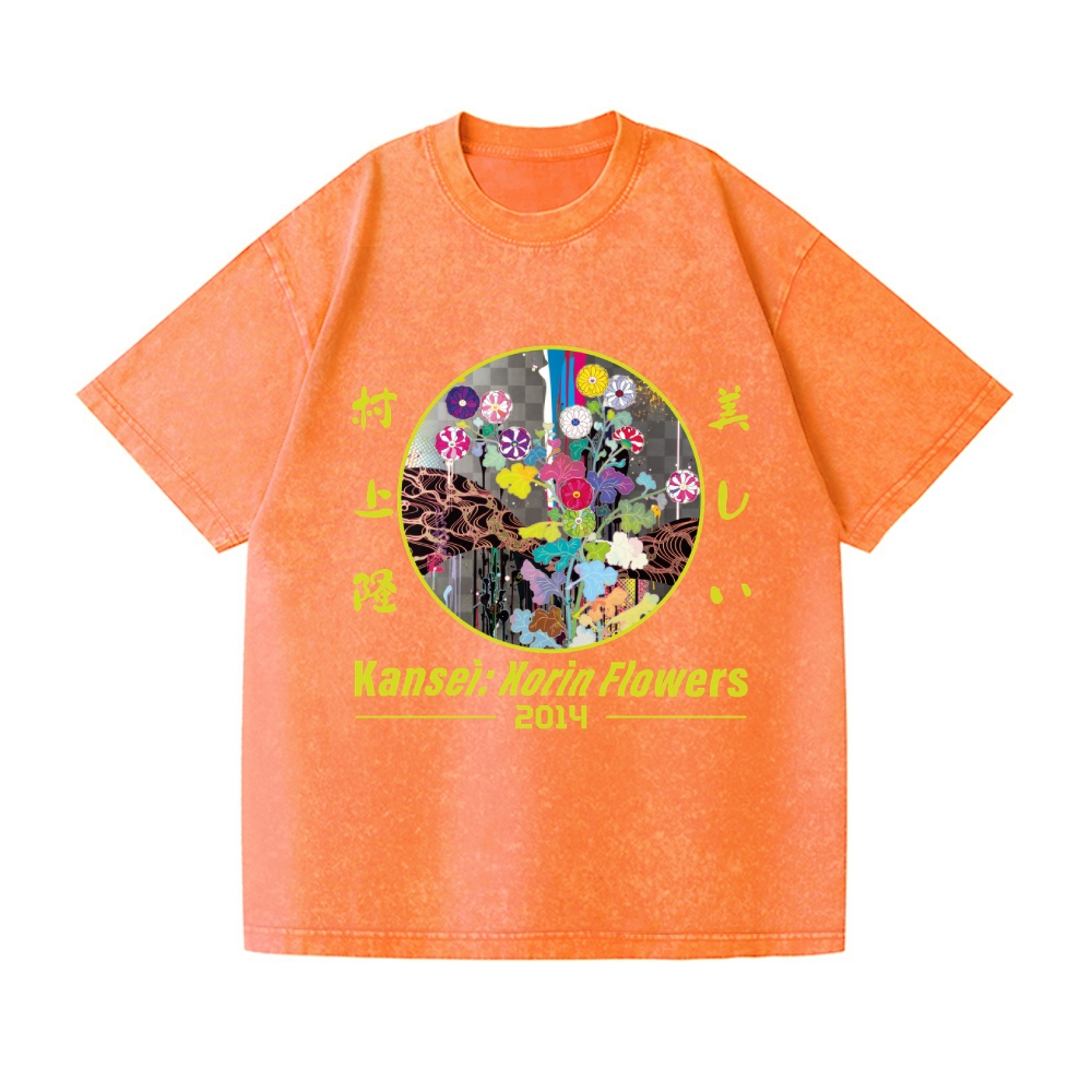 TM Flower Vintage Wash Japanese Design T-Shirt