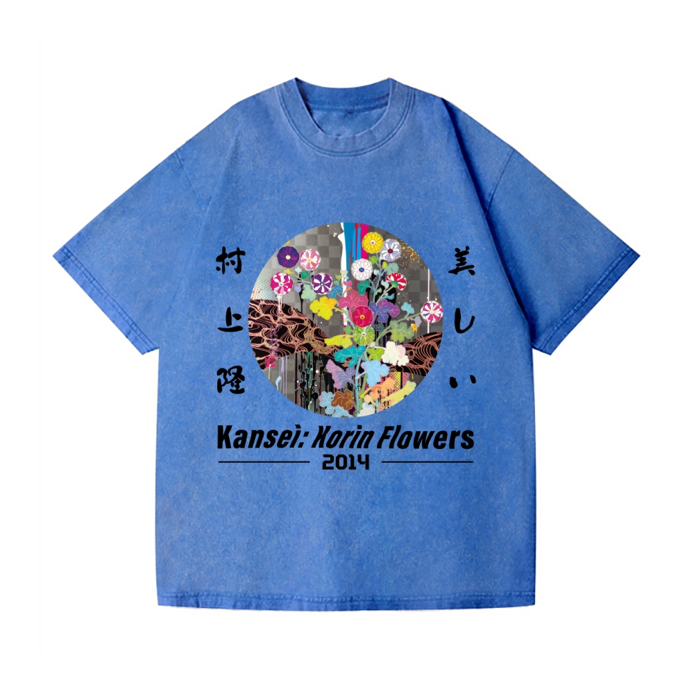 TM Flower Vintage Wash Japanese Design T-Shirt