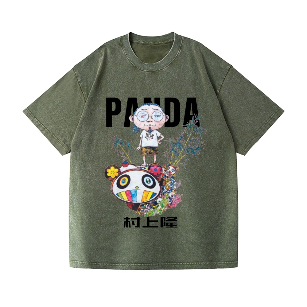 TM Panda Vintage Wash Japanese Design T-Shirt