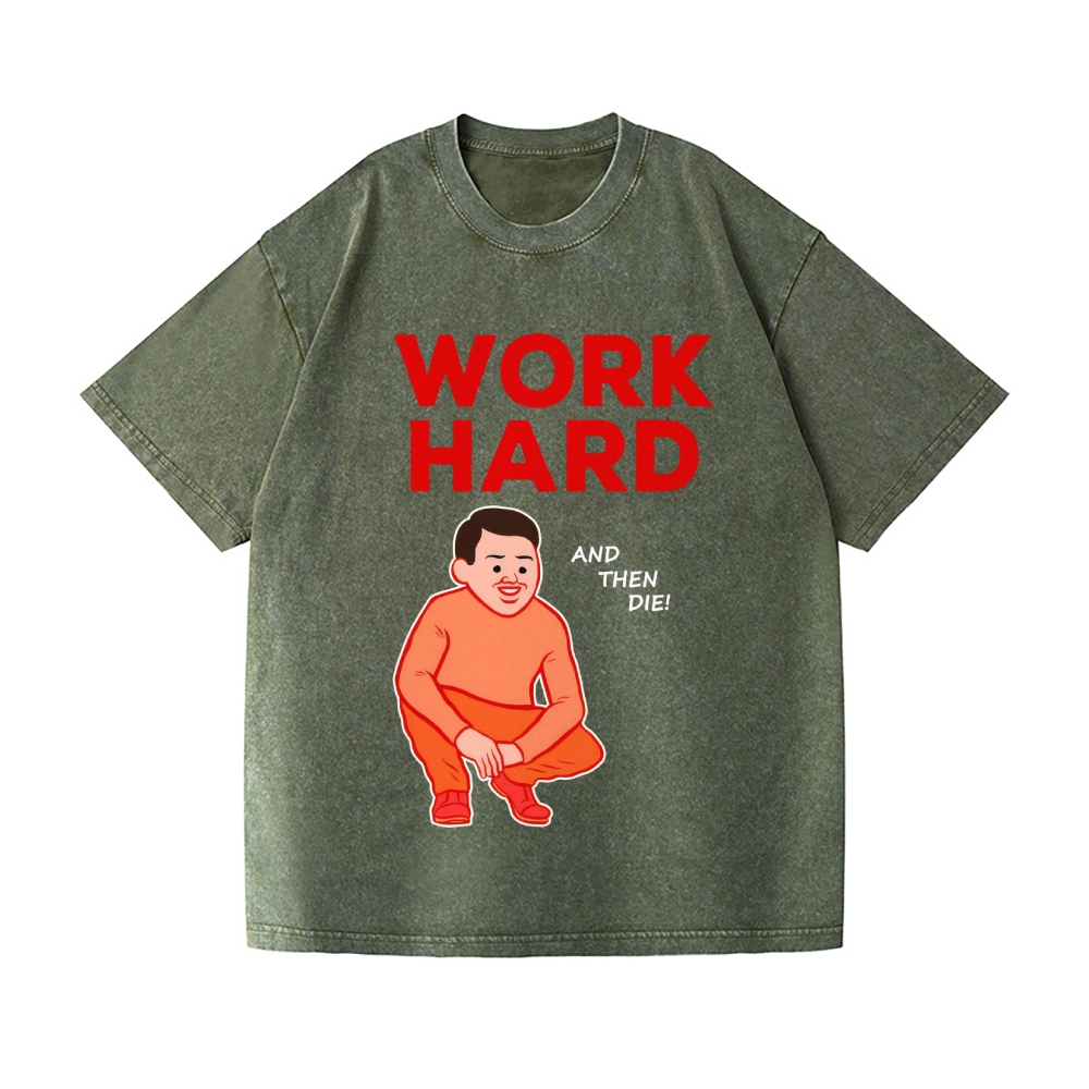 Joan Work Hard Vintage Wash Japanese Design T-Shirt