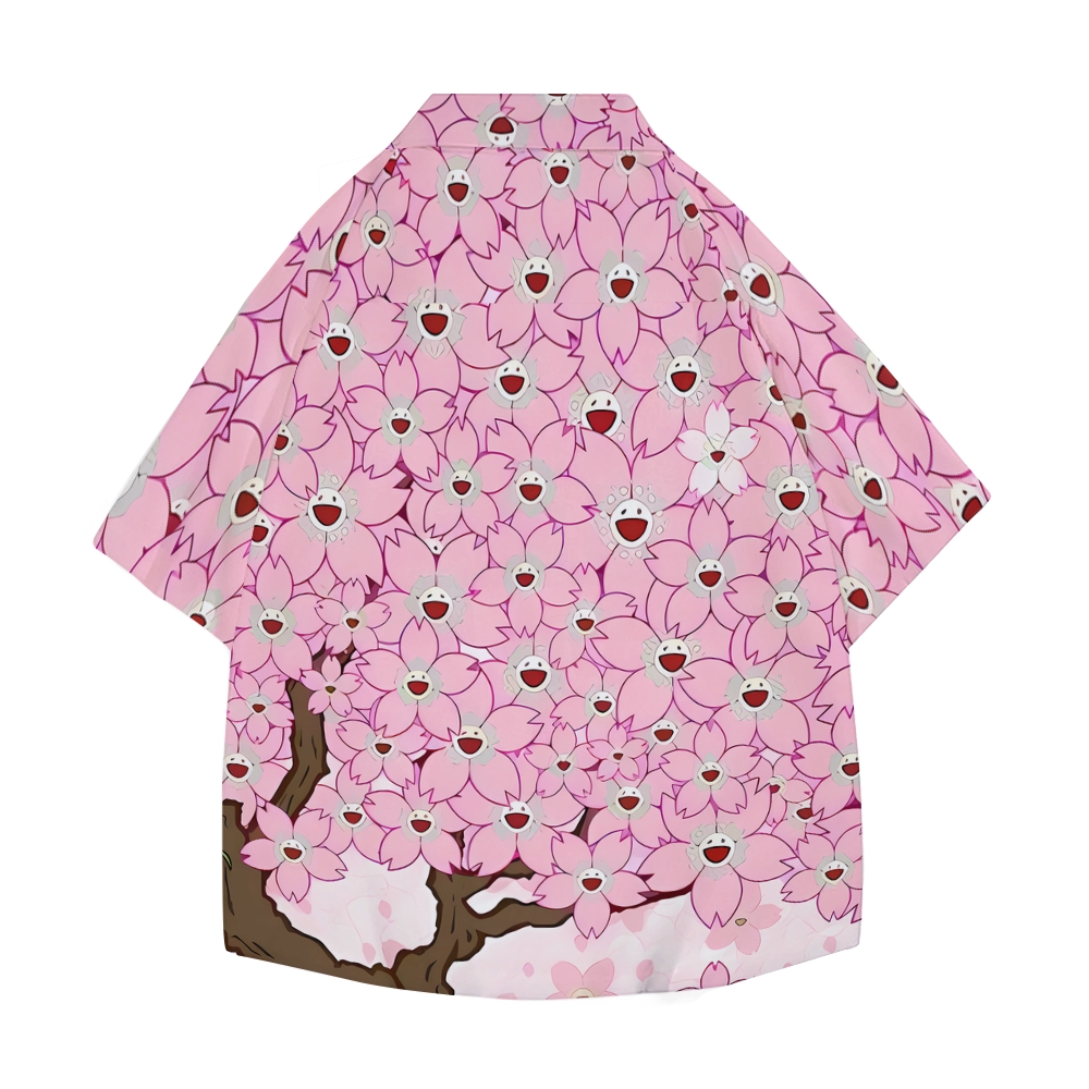 TM Sakura Flower Japanese Style Camp Shirt