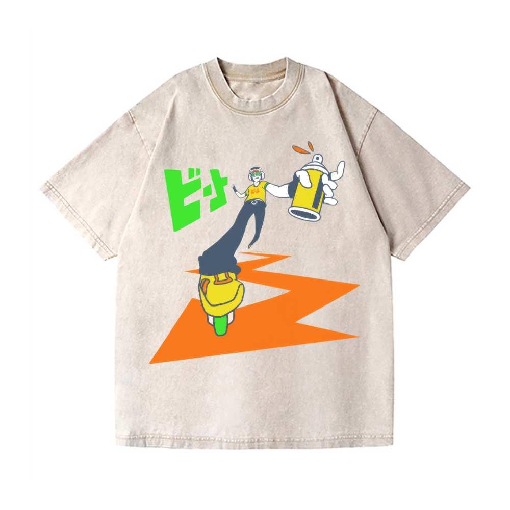 Don't Stop the Beat Vintage Wash Japanese Design T-Shirt