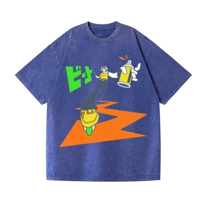 Don't Stop the Beat Vintage Wash Japanese Design T-Shirt