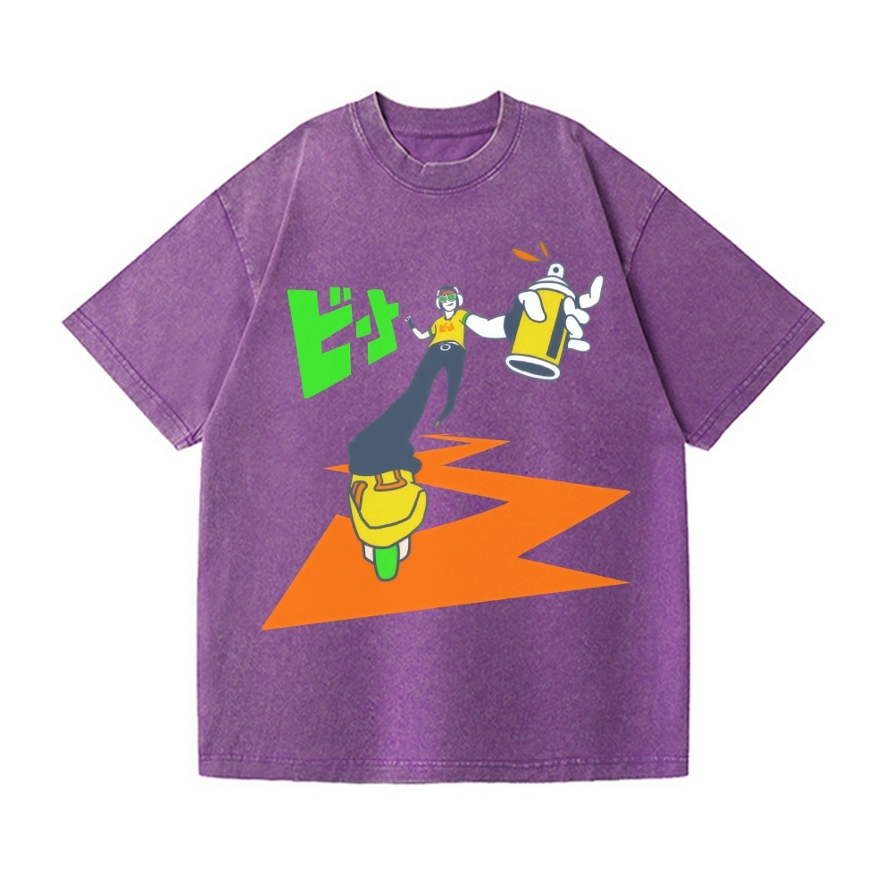 Don't Stop the Beat Vintage Wash Japanese Design T-Shirt