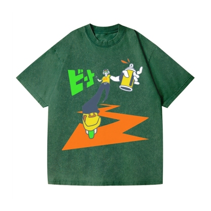 Don't Stop the Beat Vintage Wash Japanese Design T-Shirt