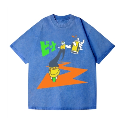 Don't Stop the Beat Vintage Wash Japanese Design T-Shirt