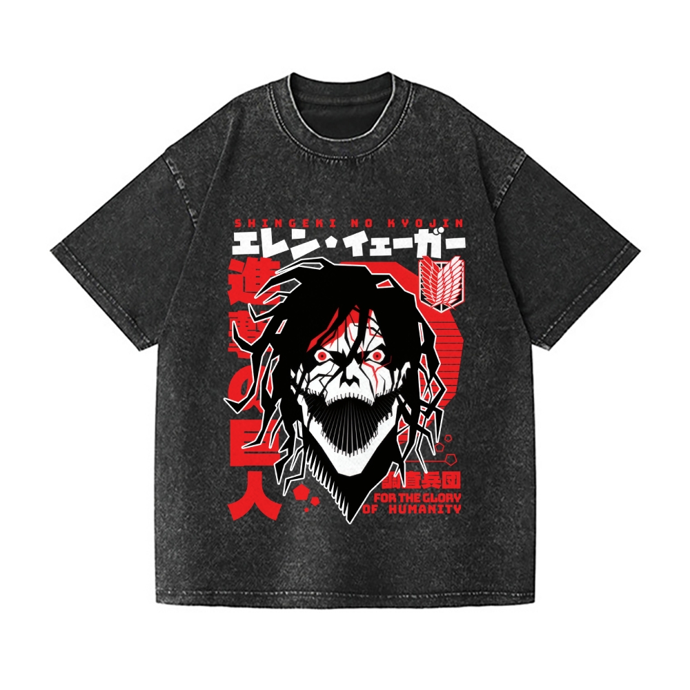 Attack Titan Vintage Wash Japanese Design T-Shirt