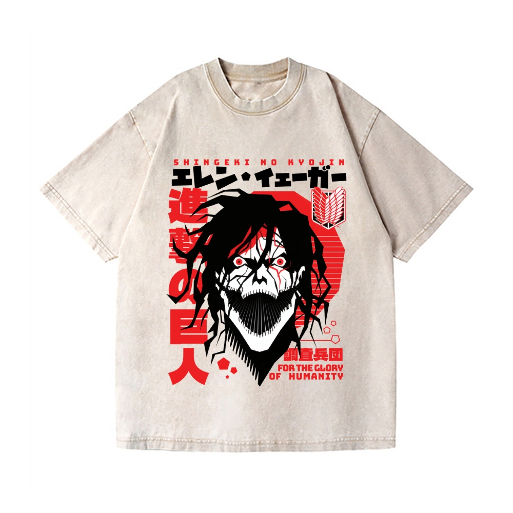 Attack Titan Vintage Wash Japanese Design T-Shirt