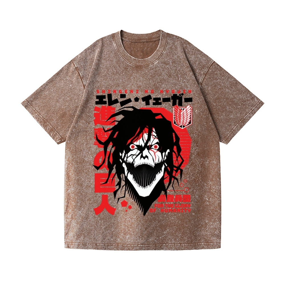 Attack Titan Vintage Wash Japanese Design T-Shirt