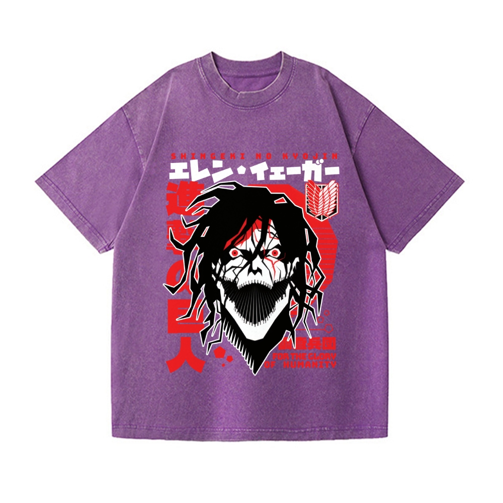 Attack Titan Vintage Wash Japanese Design T-Shirt