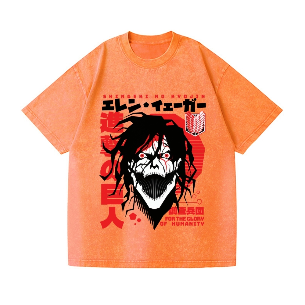 Attack Titan Vintage Wash Japanese Design T-Shirt