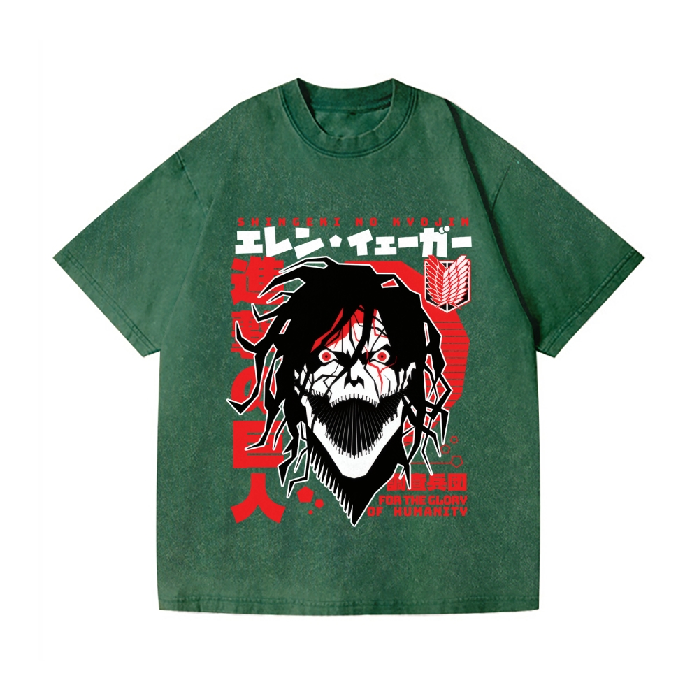 Attack Titan Vintage Wash Japanese Design T-Shirt
