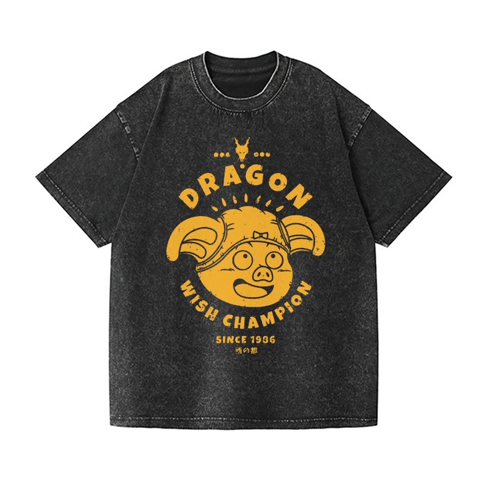 Dragon Wish Champ Vintage Wash Japanese Design T-Shirt