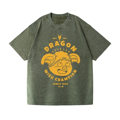 Dragon Wish Champ Vintage Wash Japanese Design T-Shirt
