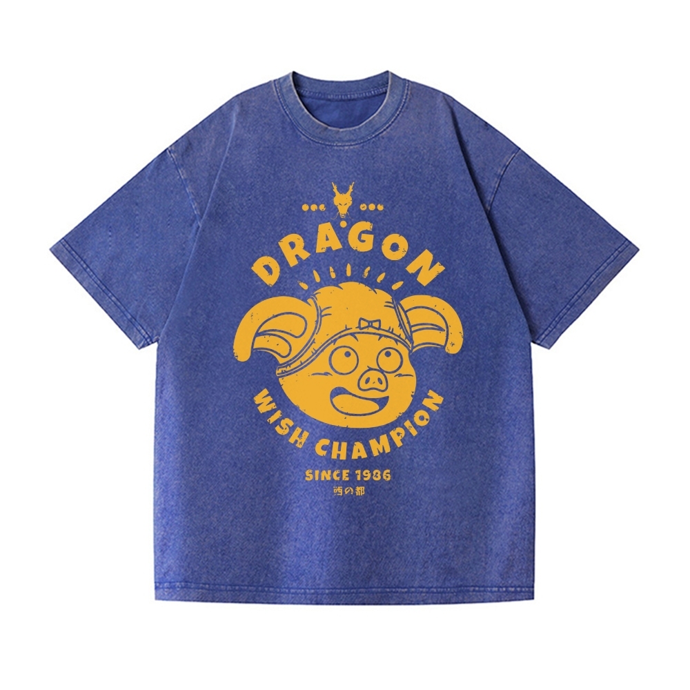 Dragon Wish Champ Vintage Wash Japanese Design T-Shirt