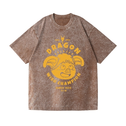 Dragon Wish Champ Vintage Wash Japanese Design T-Shirt