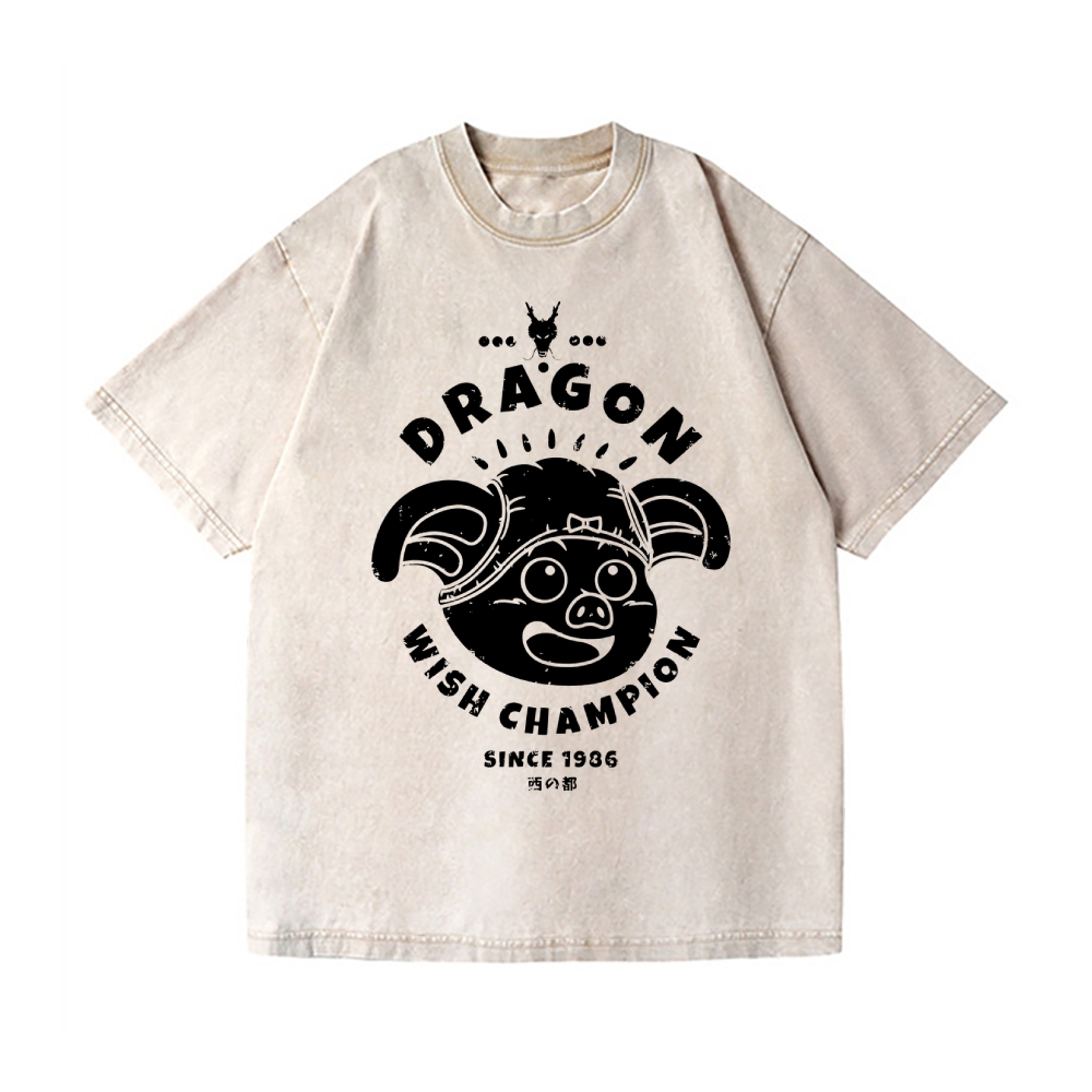 Dragon Wish Champ Vintage Wash Japanese Design T-Shirt