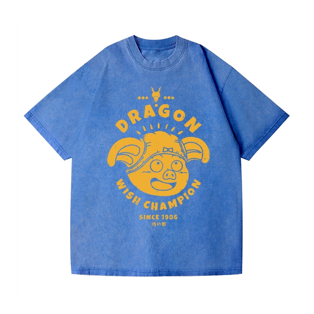 Dragon Wish Champ Vintage Wash Japanese Design T-Shirt