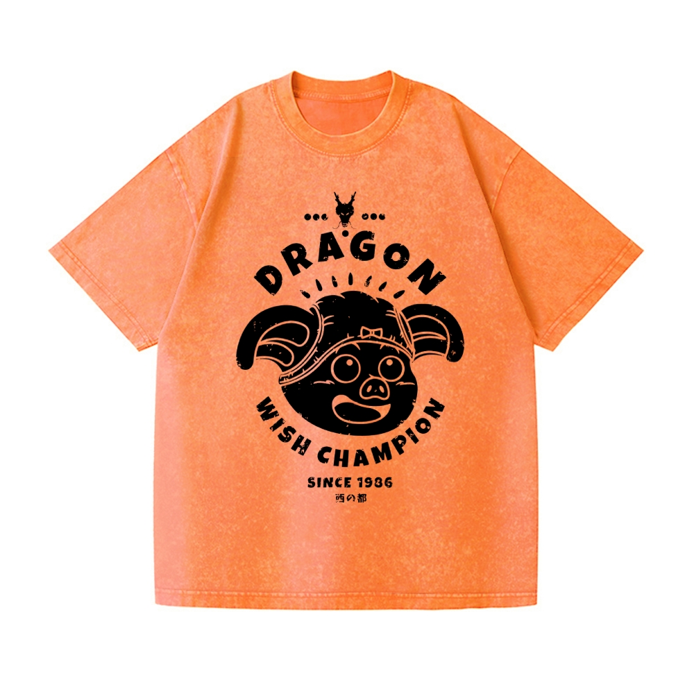 Dragon Wish Champ Vintage Wash Japanese Design T-Shirt