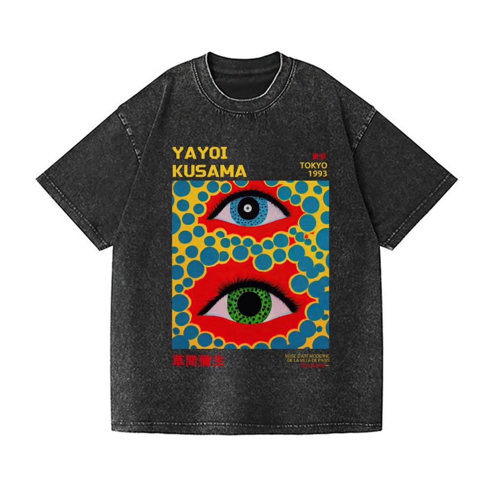 Yayoi Kusama Eyes Vintage Wash Japanese Design T-Shirt
