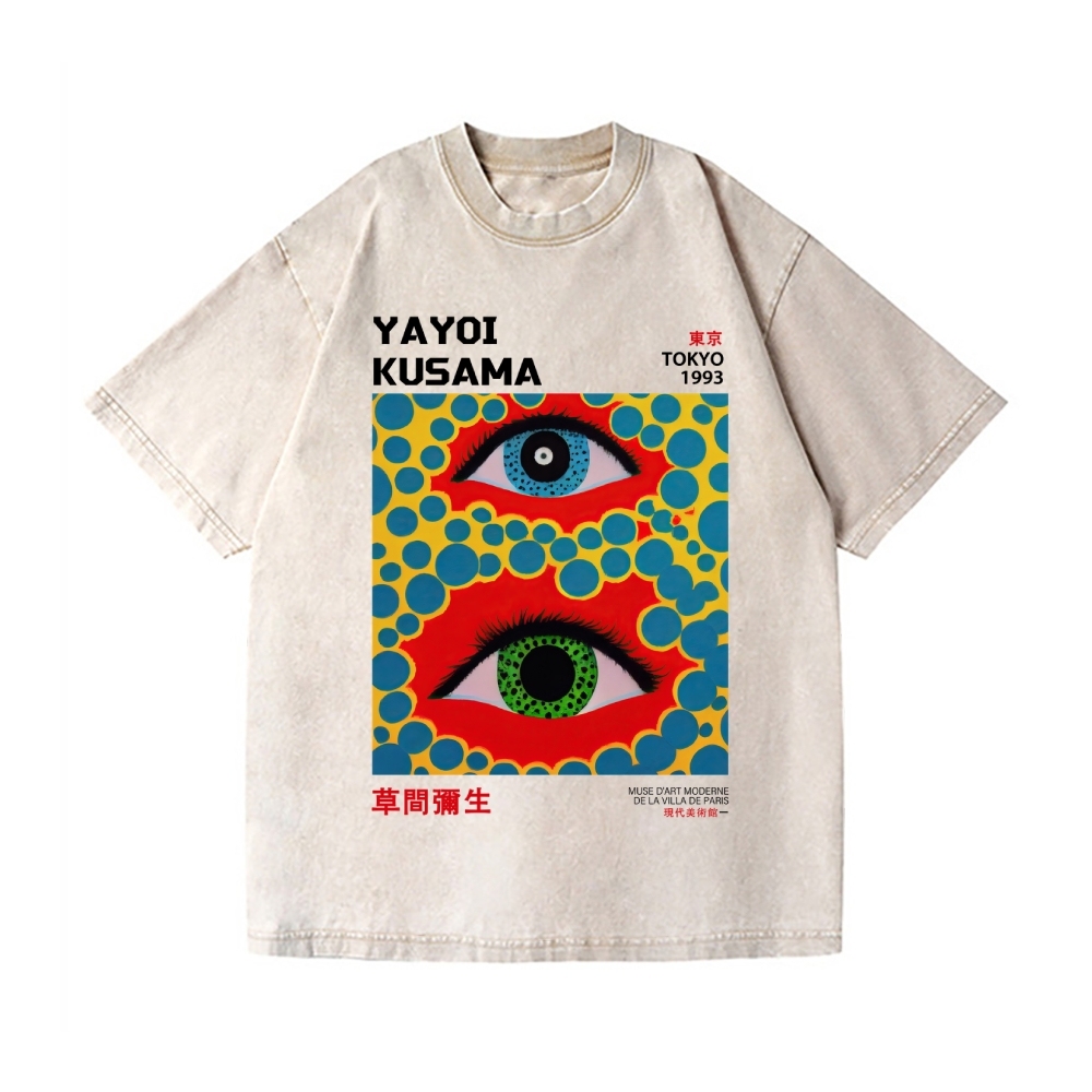 Yayoi Kusama Eyes Vintage Wash Japanese Design T-Shirt