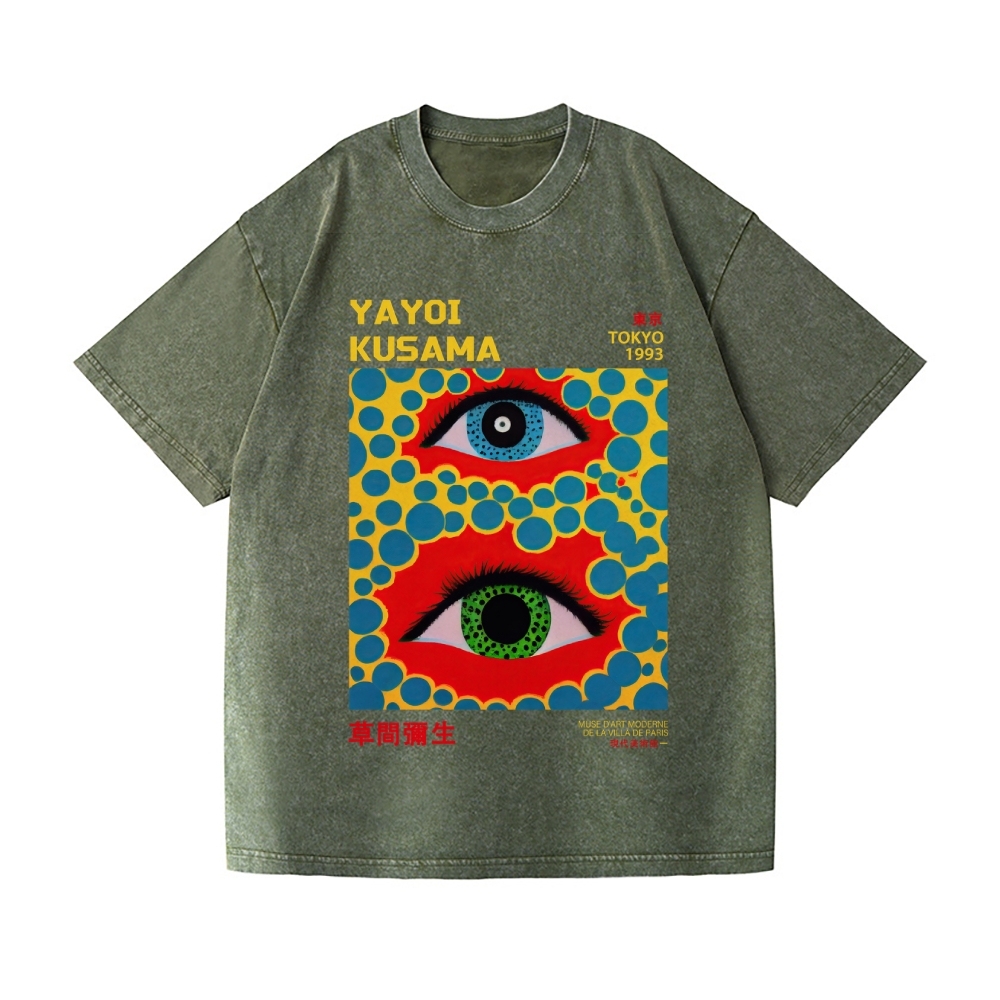 Yayoi Kusama Eyes Vintage Wash Japanese Design T-Shirt
