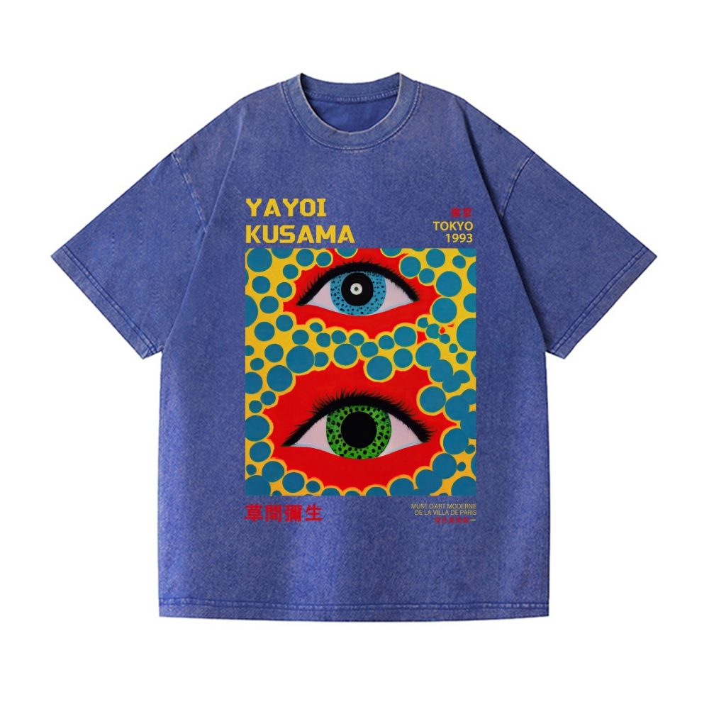 Yayoi Kusama Eyes Vintage Wash Japanese Design T-Shirt