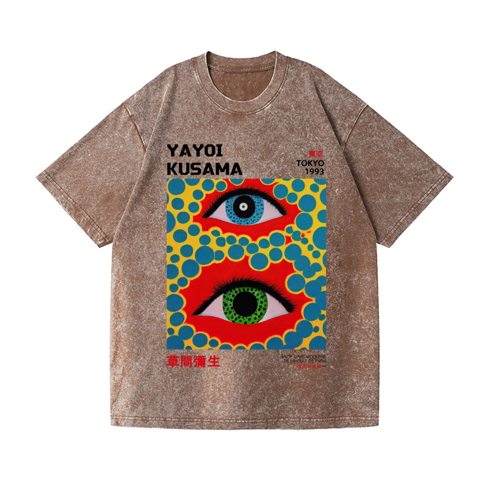 Yayoi Kusama Eyes Vintage Wash Japanese Design T-Shirt