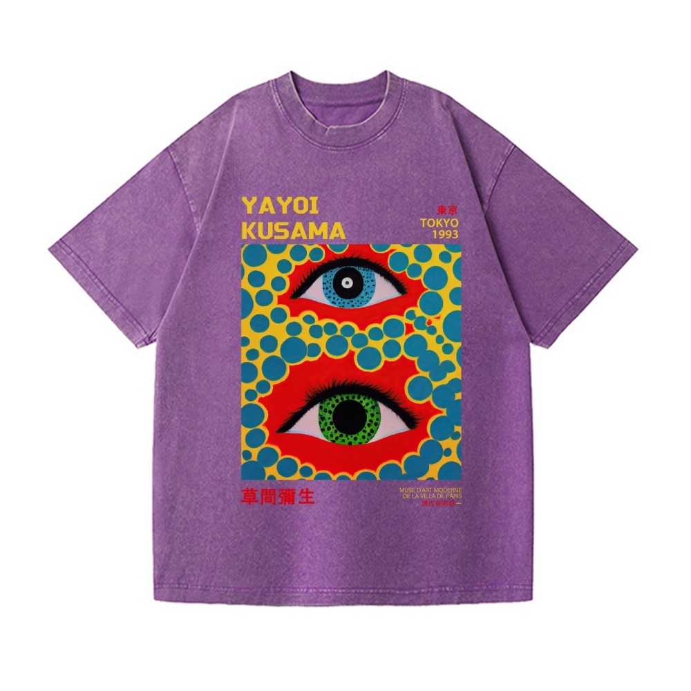 Yayoi Kusama Eyes Vintage Wash Japanese Design T-Shirt