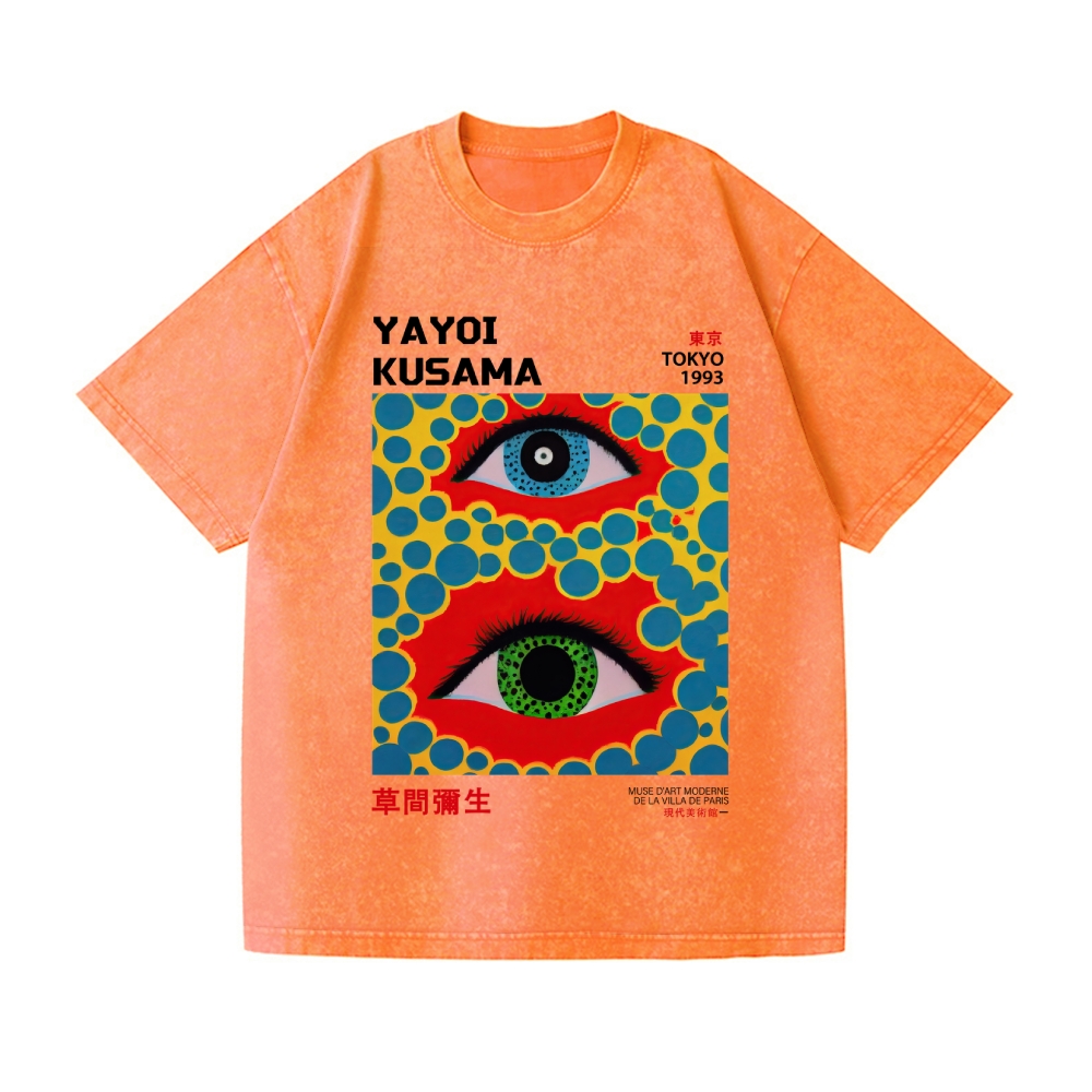 Yayoi Kusama Eyes Vintage Wash Japanese Design T-Shirt