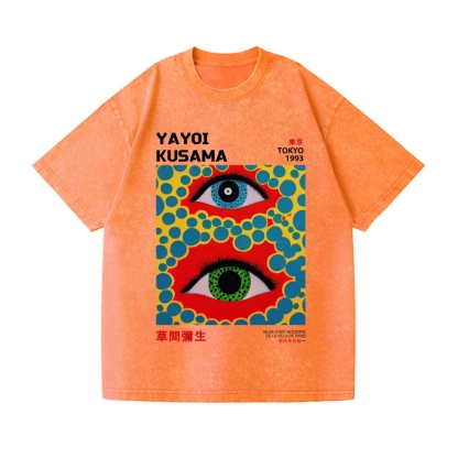 Yayoi Kusama Eyes Vintage Wash Japanese Design T-Shirt