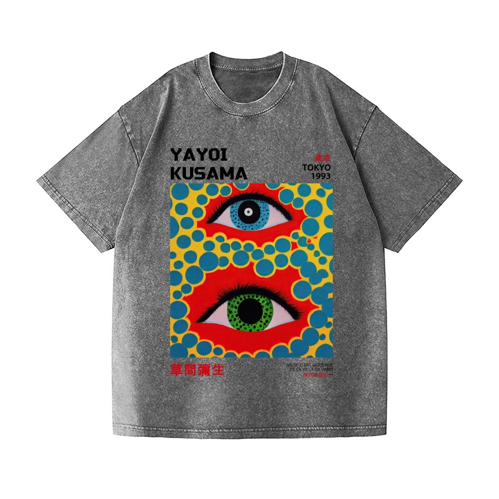 Yayoi Kusama Eyes Vintage Wash Japanese Design T-Shirt