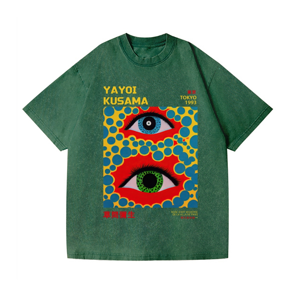 Yayoi Kusama Eyes Vintage Wash Japanese Design T-Shirt