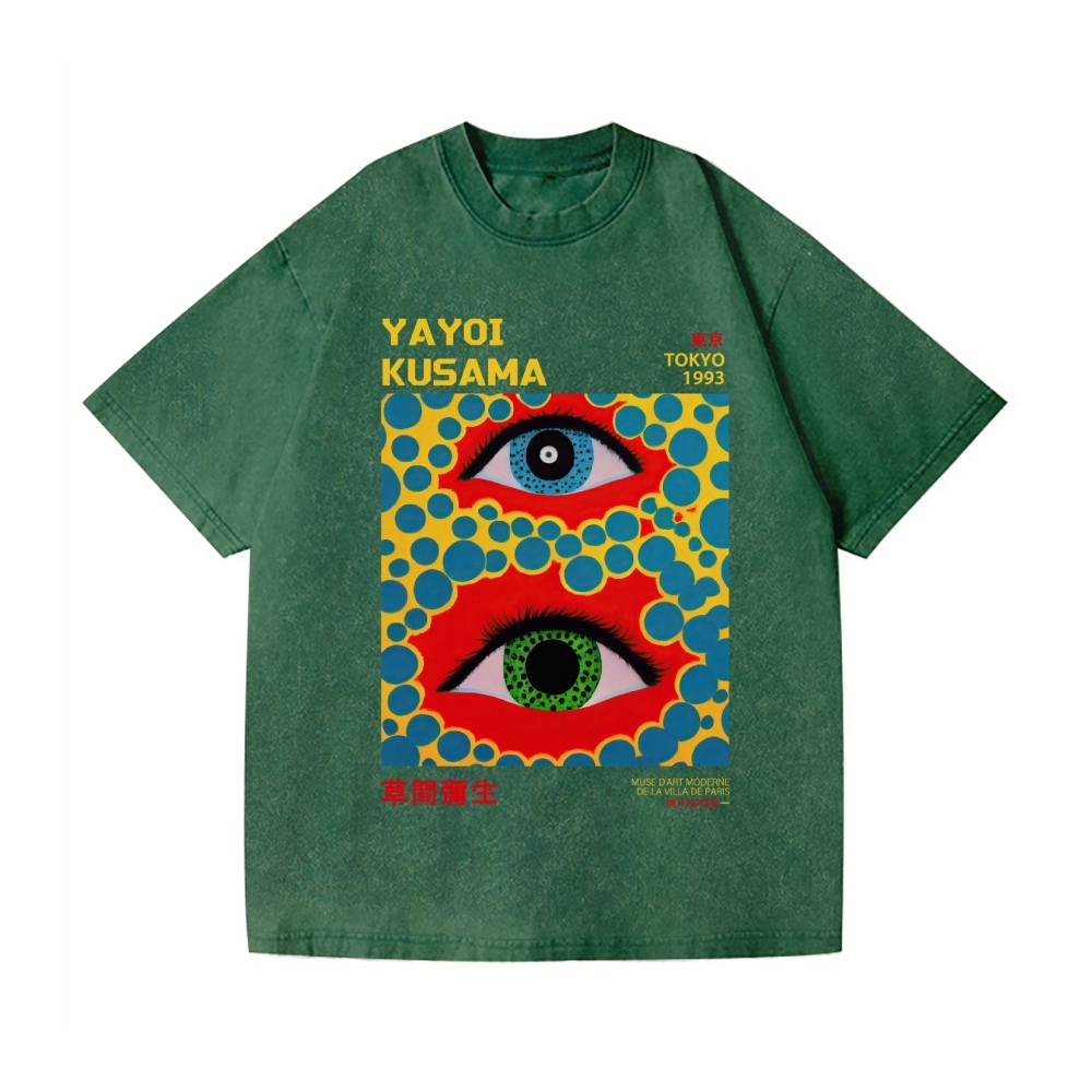 Yayoi Kusama Eyes Vintage Wash Japanese Design T-Shirt