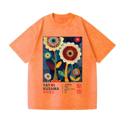 Yayoi Kusama Flower Vintage Wash Japanese Design T-Shirt