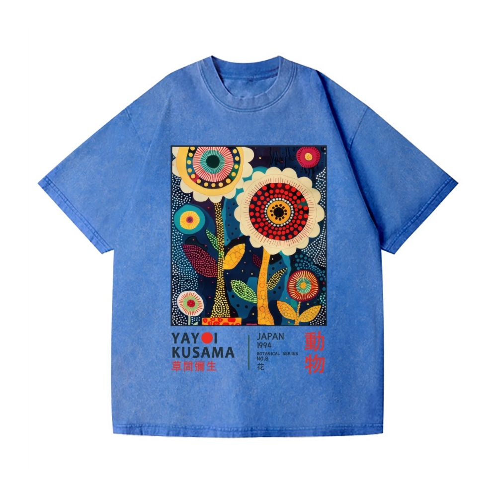 Yayoi Kusama Flower Vintage Wash Japanese Design T-Shirt