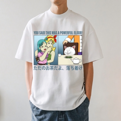 Bulma Girl Pointing at a Cat Japanese Style Classic Tee