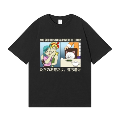 Bulma Girl Pointing at a Cat Japanese Style Classic Tee