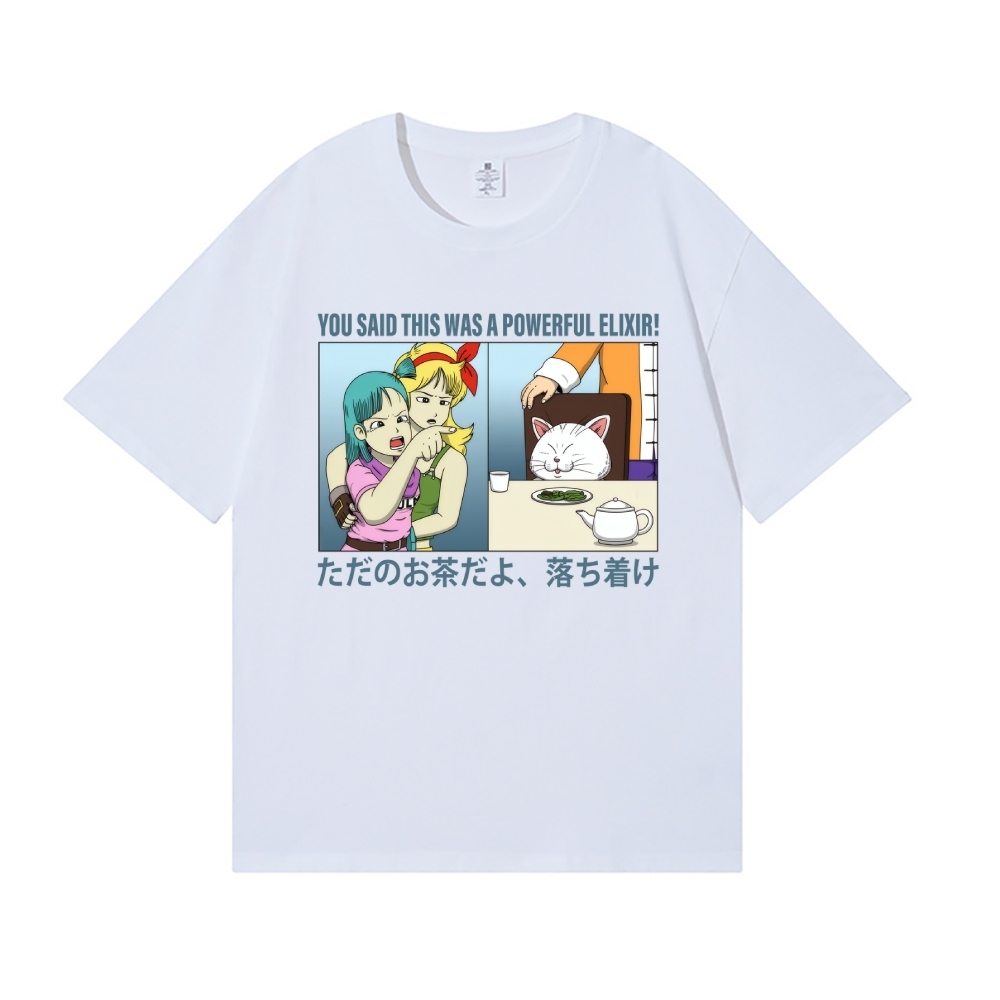 Bulma Girl Pointing at a Cat Japanese Style Classic Tee